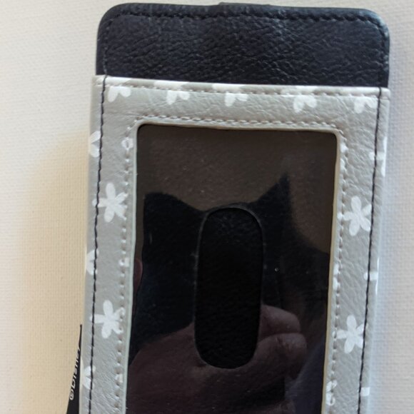 NWOT Retro Minnie Mouse Disney RFID Card Holder Wallet Vintage B/W Floral NEW - Picture 7 of 8